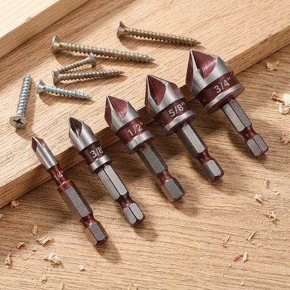 🥳2026 HOT SALE🥳💞50K+ SOLD!🔧📦 50% OFF! Countersink Drill Bit Set – Drill & finish in 1 step! Create perfect, flush screws in wood effortlessly. Your time-saving workshop essential. ⚙️✨