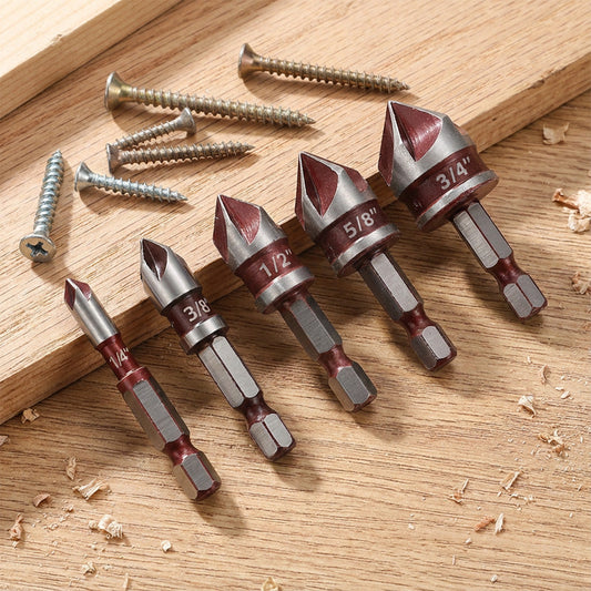 🥳2026 HOT SALE🥳💞50K+ SOLD!🔧📦 50% OFF! Countersink Drill Bit Set – Drill & finish in 1 step! Create perfect, flush screws in wood effortlessly. Your time-saving workshop essential. ⚙️✨