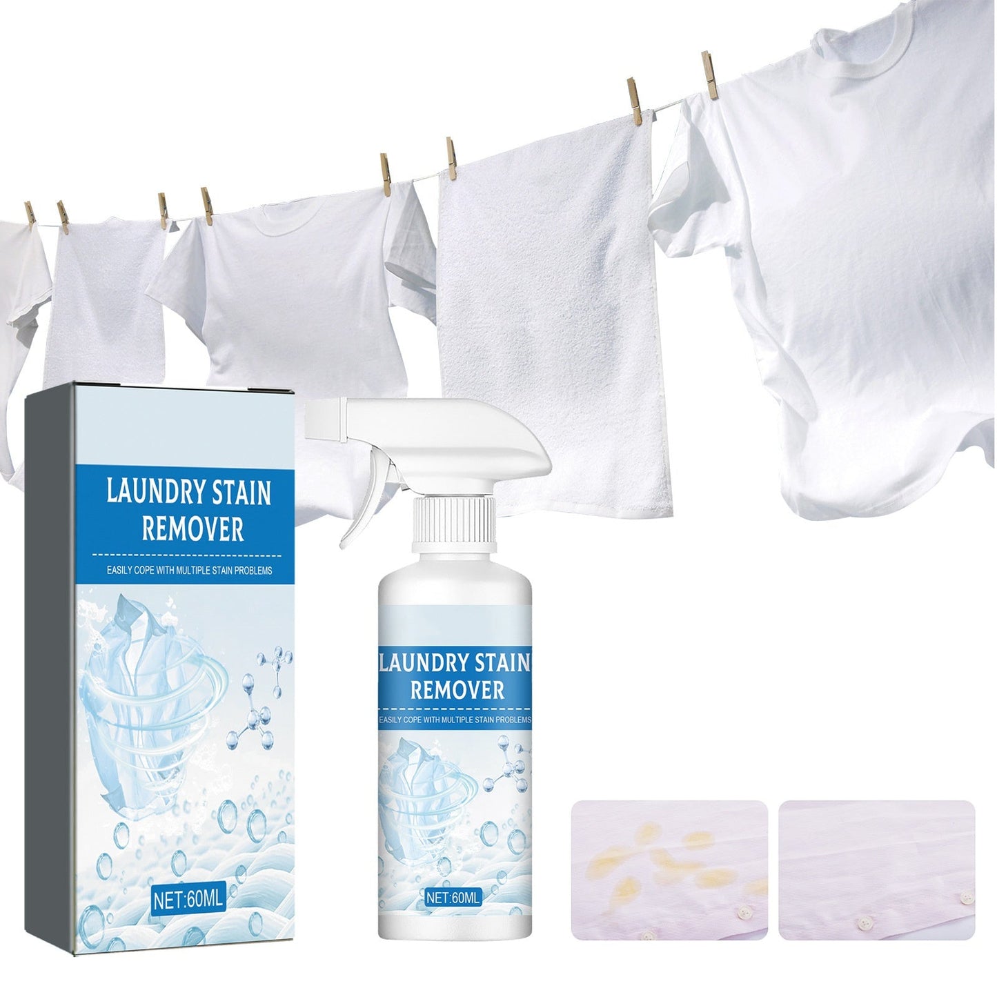 🥳2026 HOT SALE🥳💞50K+ SOLD!🧺🍷50% OFF! Laundry Spot & Stain Remover – Save your favourite clothes from stains! No rubbing, just spray & go. Works on tea, grass, gravy & more. A true laundry hero. 💷👕