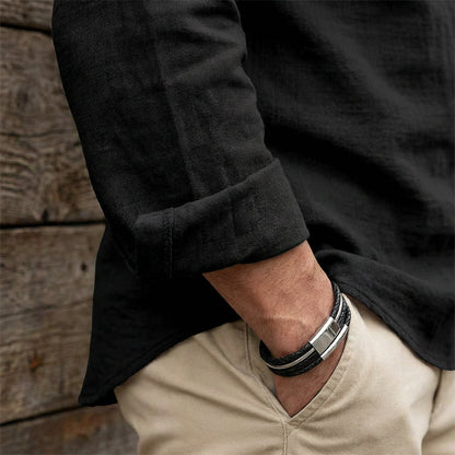 🥳2026 HOT SALE🥳💞50K+ SOLD!👔🧥 50% OFF! Men's Casual Lace-Up Shirt – Smart in seconds! No-tie modern collar, soft breathable cotton. Effortless style for coffee dates or Sunday roasts. ☕👴