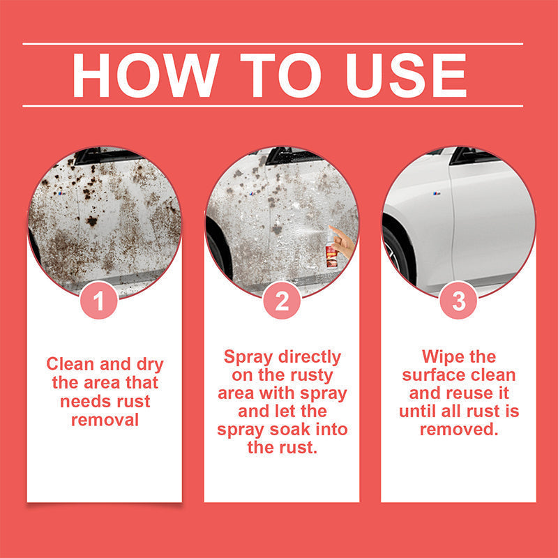 🥳2026 HOT SALE🥳💞50K+ SOLD! 🛡️✨ 50% OFF! Rust Remover Spray – dissolves rust in minutes, forms protective barrier against moisture. Cars, bikes, garden tools – restore and protect! No scrubbing, no harsh chemicals! 🚲🔧