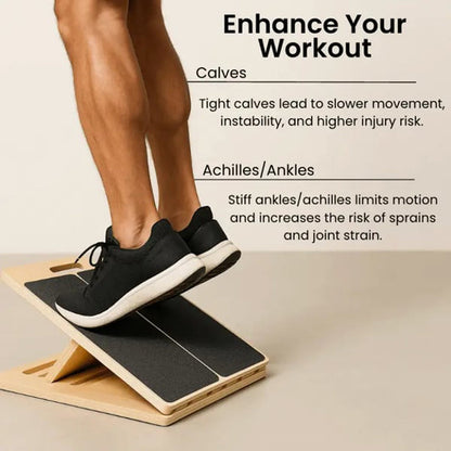 🥳2026 HOT SALE🥳💞50K+ SOLD! 🦵🪵 50% OFF! Adjustable Wooden Slant Board – 5-level tilt, non-slip surface, foldable & portable. Stretch calves safely at home, office or gym! 🛡️💪