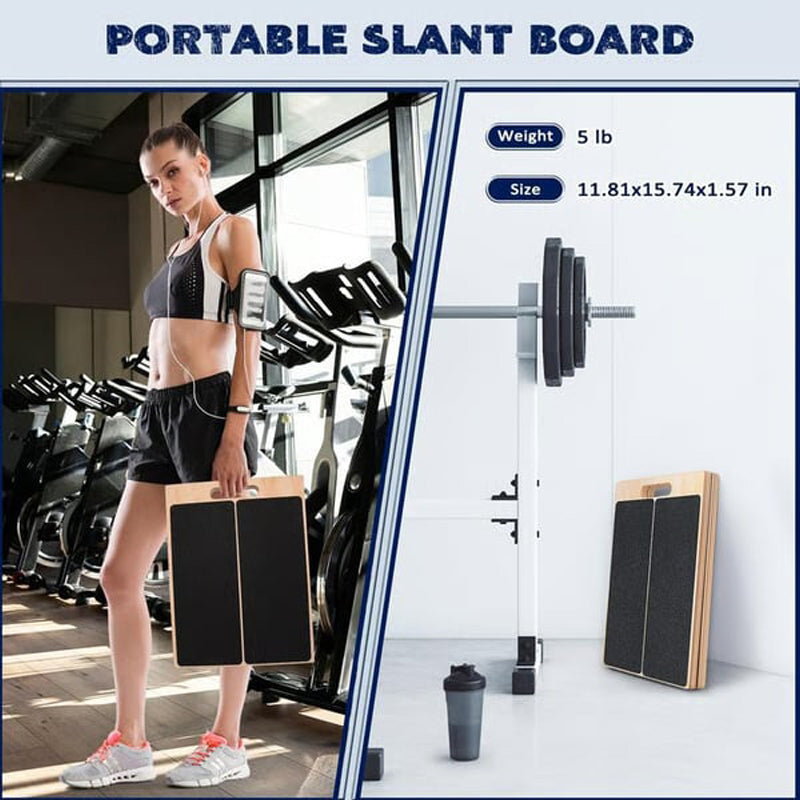 🥳2026 HOT SALE🥳💞50K+ SOLD! 🦵🪵 50% OFF! Adjustable Wooden Slant Board – 5-level tilt, non-slip surface, foldable & portable. Stretch calves safely at home, office or gym! 🛡️💪