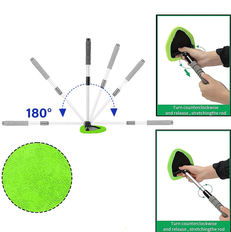 🥳2026 HOT SALE🥳💞50K+ SOLD! 🚗🧽 50% OFF! Extendable Windshield Cleaning Tool – 180° rotating head, non-slip grip, washable pads. Reach every corner, streak-free clean with less effort! 🛡️💪