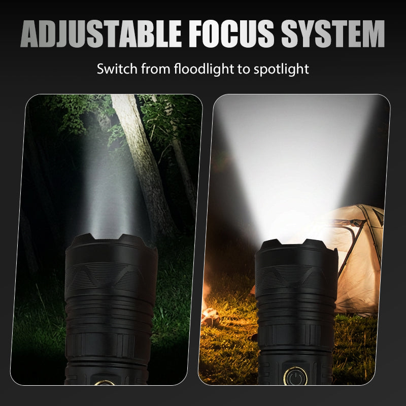 🥳2026 HOT SALE🥳💞50K+ SOLD!🌓🏕️ 50% OFF Flash Sale! Rechargeable Zoomable Flashlight – Adventure-ready for camping, walks or emergencies. P50 LED, adjustable focus & pocket-sized power. 🐕✨