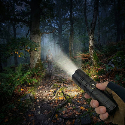 🥳2026 HOT SALE🥳💞50K+ SOLD!🌓🏕️ 50% OFF Flash Sale! Rechargeable Zoomable Flashlight – Adventure-ready for camping, walks or emergencies. P50 LED, adjustable focus & pocket-sized power. 🐕✨