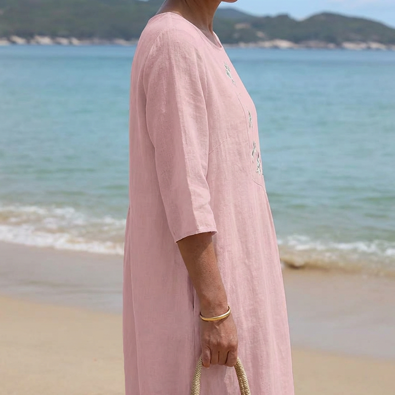 🥳2026 HOT SALE🥳💞50K+ SOLD!🌿🌸 50% OFF! Embroidered Midi Dress – Loose, comfy & elegantly detailed. Perfect for garden parties or seaside strolls. Your new favourite. 👗✨