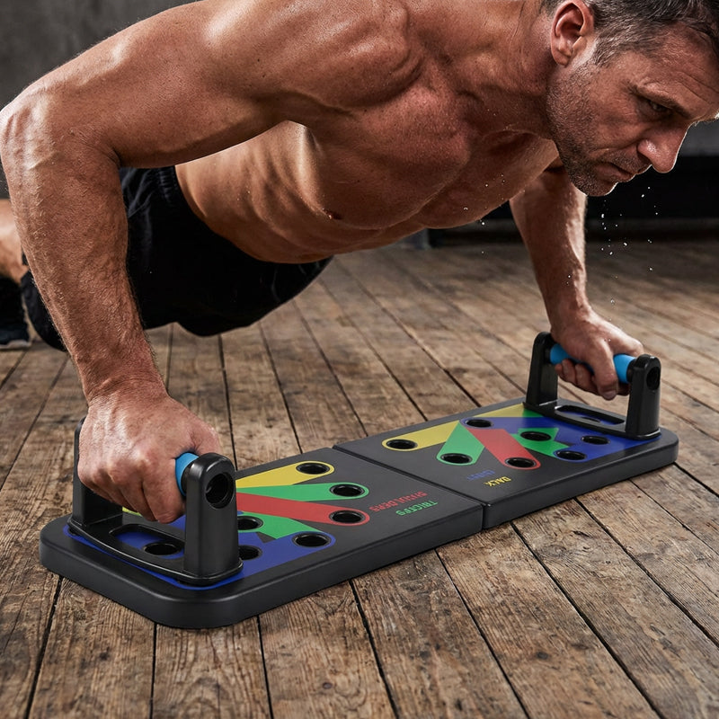 🥳2026 HOT SALE🥳💞50K+ SOLD!💥👴🏠 50% OFF! 9-in-1 Push-Up Training Board – Wake up your upper body! Compact, portable & effective. Use it anywhere – living room, garden or garage. Reclaim your strength today. 💪🌿