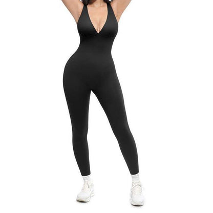 🥳2026 HOT SALE🥳💞50K+ SOLD!🌸🦋50% OFF High-Stretch V-Neck Jumpsuit – All-day ease for fitness & beyond. Breathable, flexible & effortlessly chic. Your go-to for movement. 🧘‍♀️💫