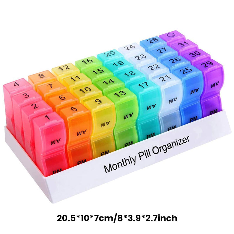 🥳2026 HOT SALE🥳💞50K+ SOLD!🌍✈️ 50% OFF! 4-Week Medication Travel Case – 31-day compartments, easy-open design. Ideal for seniors, vacations & weekly planning. 📅🔒