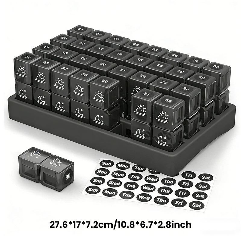 🥳2026 HOT SALE🥳💞50K+ SOLD!🌍✈️ 50% OFF! 4-Week Medication Travel Case – 31-day compartments, easy-open design. Ideal for seniors, vacations & weekly planning. 📅🔒