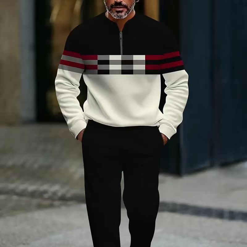 🥳2026 HOT SALE🥳💞50K+ SOLD!🌧️⏰ 50% OFF! Men's Casual 2-Piece Set – Your go-to for casual days! Soft fleece lining, easy pull-on pants. Street style meets everyday comfort. Perfect for unpredictable British weather. 👖👕