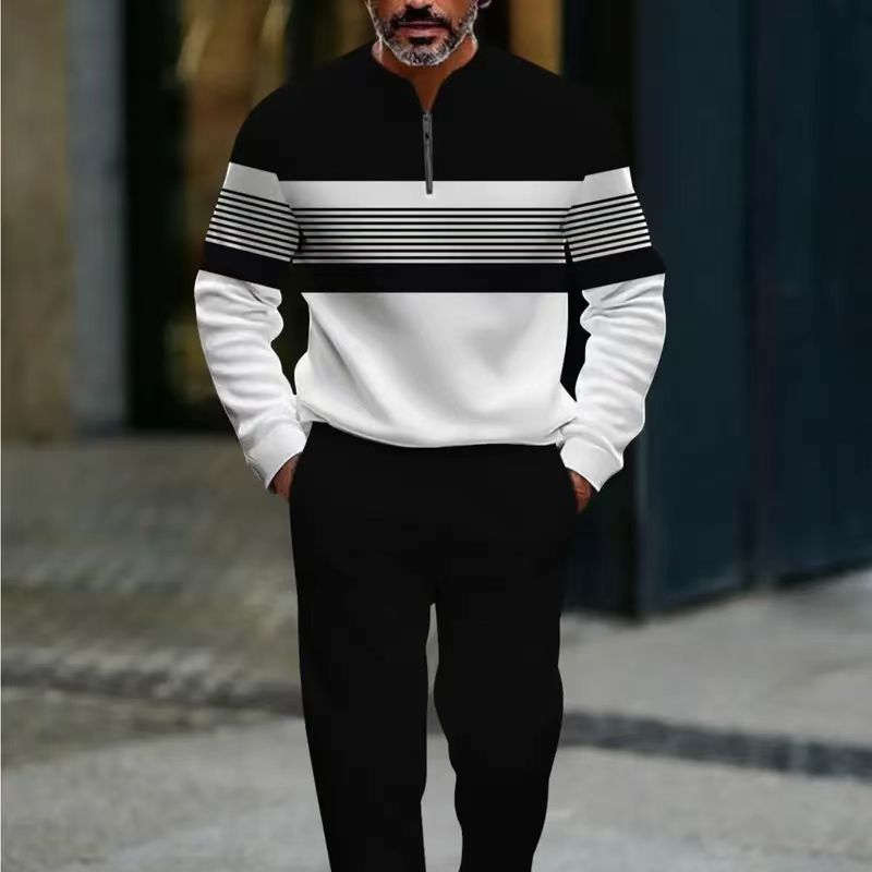 🥳2026 HOT SALE🥳💞50K+ SOLD!🌧️⏰ 50% OFF! Men's Casual 2-Piece Set – Your go-to for casual days! Soft fleece lining, easy pull-on pants. Street style meets everyday comfort. Perfect for unpredictable British weather. 👖👕