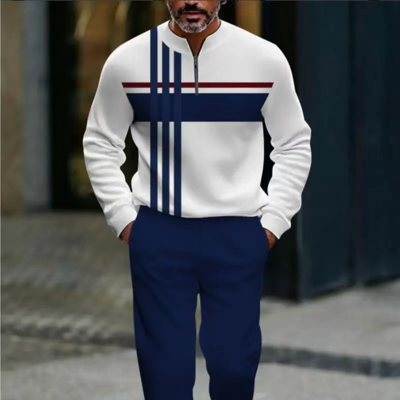 🥳2026 HOT SALE🥳💞50K+ SOLD!🌧️⏰ 50% OFF! Men's Casual 2-Piece Set – Your go-to for casual days! Soft fleece lining, easy pull-on pants. Street style meets everyday comfort. Perfect for unpredictable British weather. 👖👕