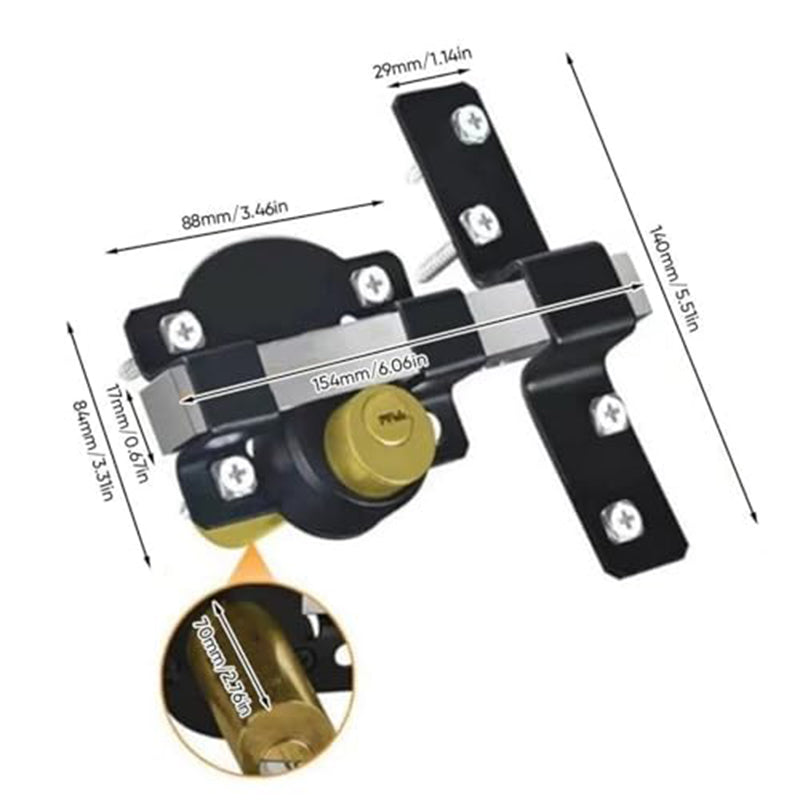 🥳2026 HOT SALE🥳💞50K+ SOLD! 🔒🚪 Heavy-Duty Gate Lock – dual-sided key, lock & unlock from either side. No more getting locked in! Solid iron, 5 keys included. 🗝️🛡️
