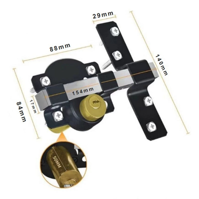 🥳2026 HOT SALE🥳💞50K+ SOLD! 🔒🚪 Heavy-Duty Gate Lock – dual-sided key, lock & unlock from either side. No more getting locked in! Solid iron, 5 keys included. 🗝️🛡️