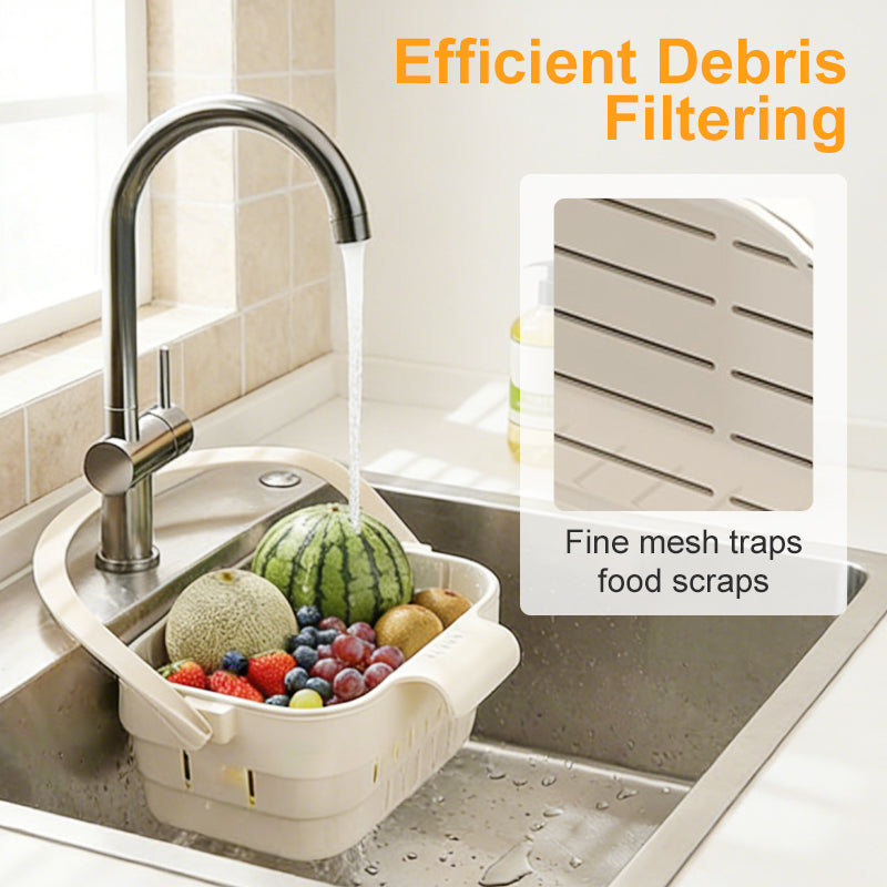 🥳2026 HOT SALE🥳💞50K+ SOLD!🍅🚰 50% OFF! Collapsible Faucet Sink Strainer – Flip‑open bottom, empty scraps hands‑free. Folds flat, hangs on tap. Kitchen cleanup made simple! 🧼✨