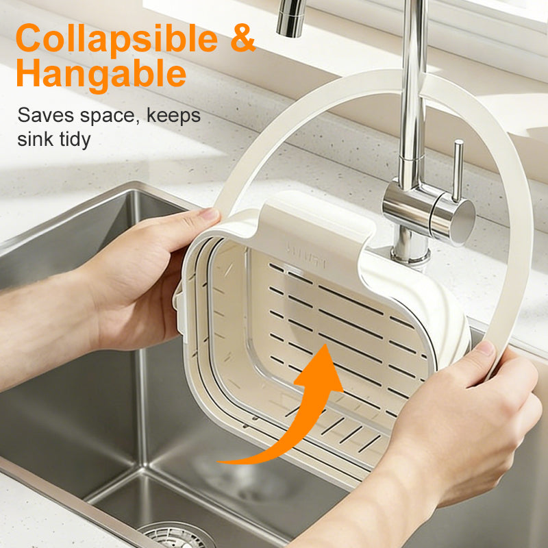 🥳2026 HOT SALE🥳💞50K+ SOLD!🍅🚰 50% OFF! Collapsible Faucet Sink Strainer – Flip‑open bottom, empty scraps hands‑free. Folds flat, hangs on tap. Kitchen cleanup made simple! 🧼✨