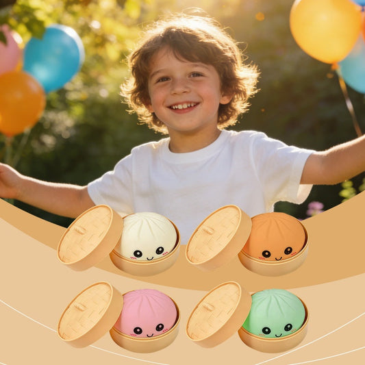 🥳2026 HOT SALE🥳💞50K+ SOLD!💥👵🤗 50% OFF! Dumpling Squeeze Toy with Steamer – Soft, squishy & silent. Instant stress relief. Adorable design lifts your mood. Perfect fidget for desk or bag. 🥟✨