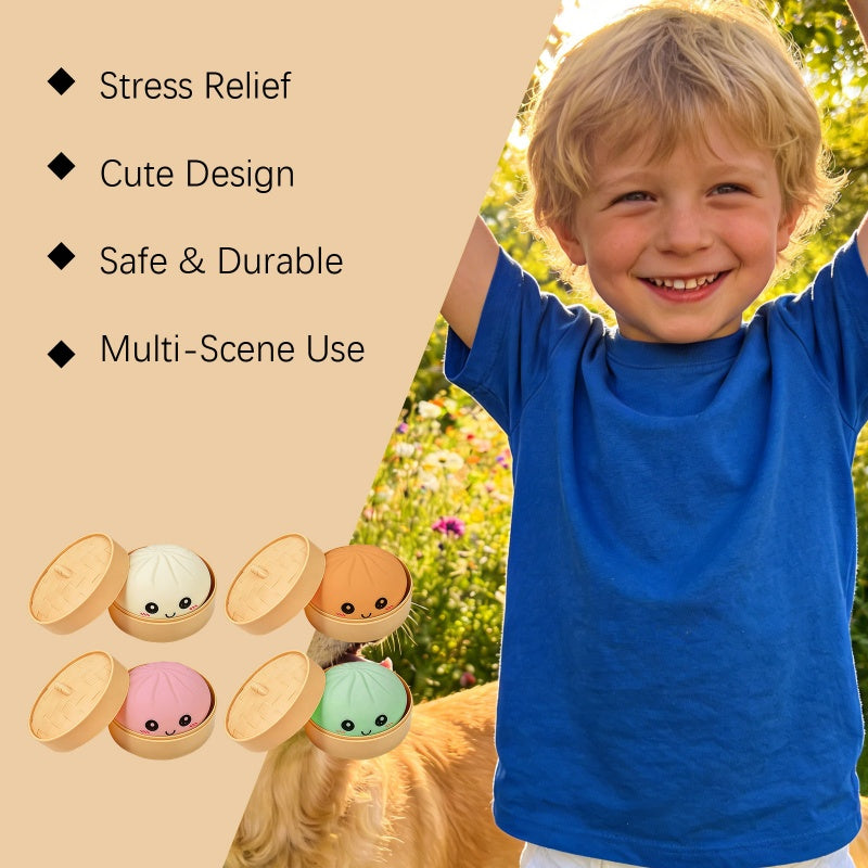 🥳2026 HOT SALE🥳💞50K+ SOLD!💥👵🤗 50% OFF! Dumpling Squeeze Toy with Steamer – Soft, squishy & silent. Instant stress relief. Adorable design lifts your mood. Perfect fidget for desk or bag. 🥟✨
