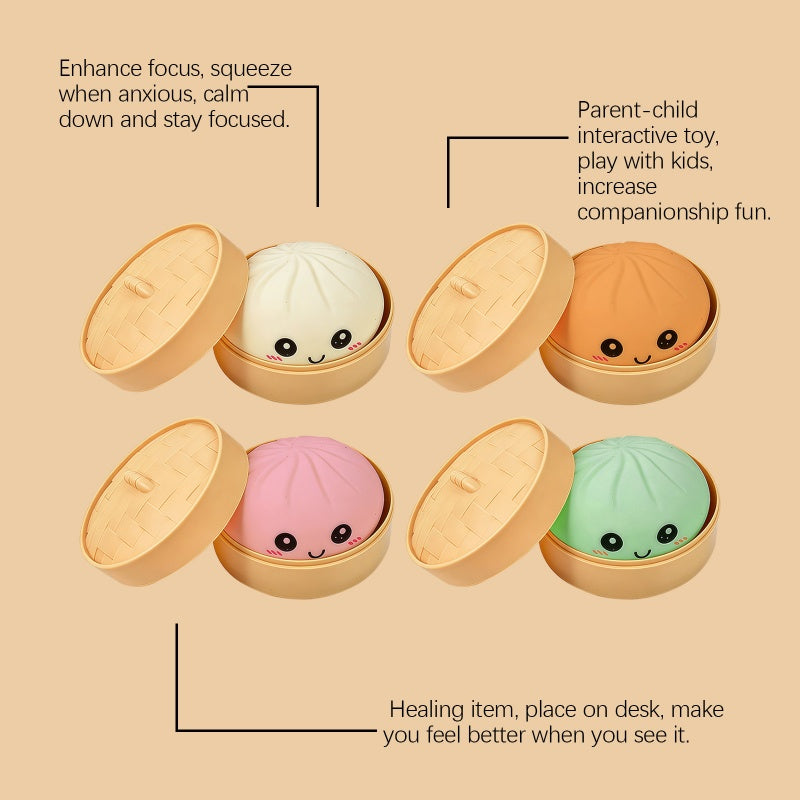 🥳2026 HOT SALE🥳💞50K+ SOLD!💥👵🤗 50% OFF! Dumpling Squeeze Toy with Steamer – Soft, squishy & silent. Instant stress relief. Adorable design lifts your mood. Perfect fidget for desk or bag. 🥟✨