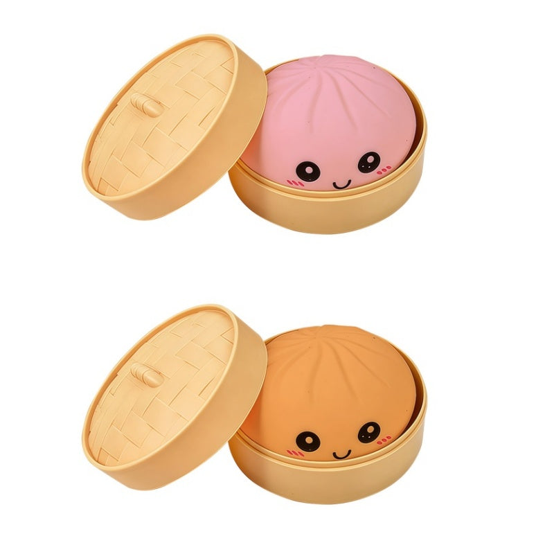 🥳2026 HOT SALE🥳💞50K+ SOLD!💥👵🤗 50% OFF! Dumpling Squeeze Toy with Steamer – Soft, squishy & silent. Instant stress relief. Adorable design lifts your mood. Perfect fidget for desk or bag. 🥟✨
