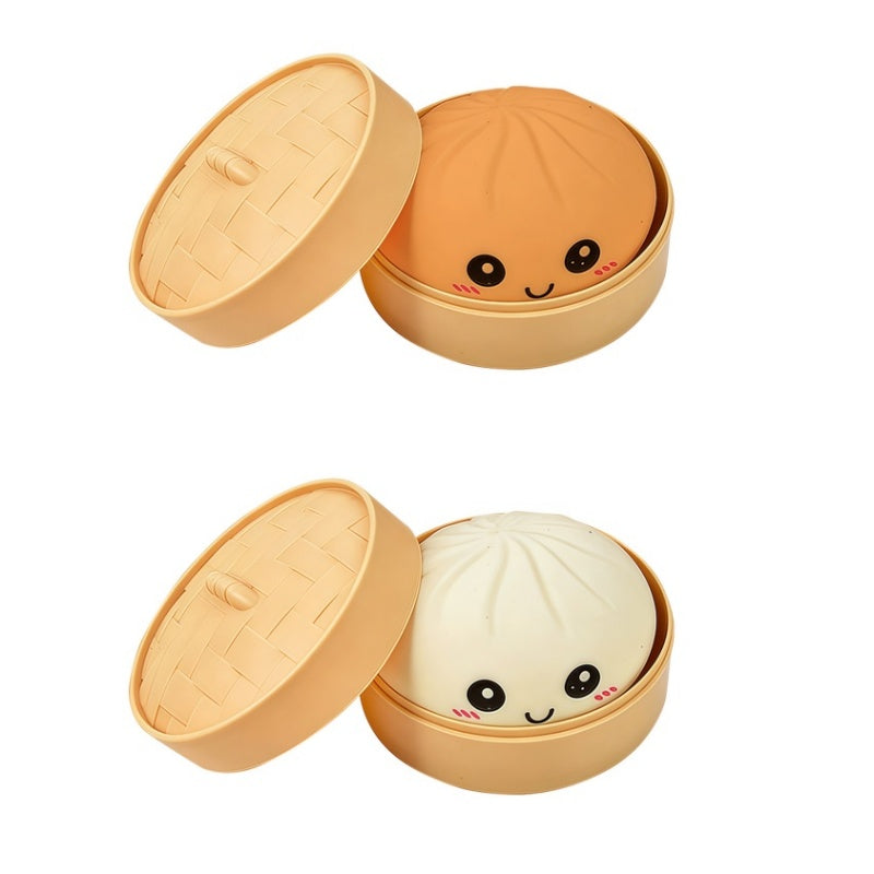 🥳2026 HOT SALE🥳💞50K+ SOLD!💥👵🤗 50% OFF! Dumpling Squeeze Toy with Steamer – Soft, squishy & silent. Instant stress relief. Adorable design lifts your mood. Perfect fidget for desk or bag. 🥟✨