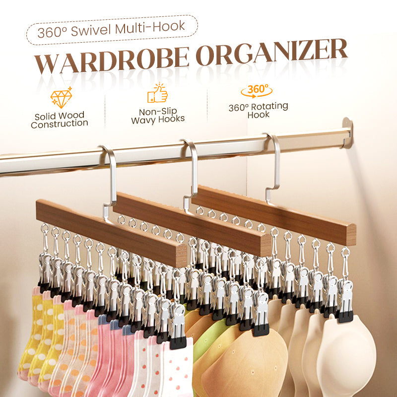 🥳2026 HOT SALE🥳💞50K+ SOLD!👵🛋️ 50% OFF! Swivel Wardrobe Hook Rack – 6 sturdy hooks, full rotation. Keep daily essentials within reach. No more digging. 🧣🕊️