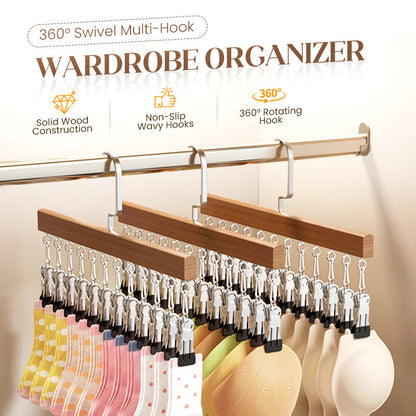 🥳2026 HOT SALE🥳💞50K+ SOLD!👵🛋️ 50% OFF! Swivel Wardrobe Hook Rack – 6 sturdy hooks, full rotation. Keep daily essentials within reach. No more digging. 🧣🕊️