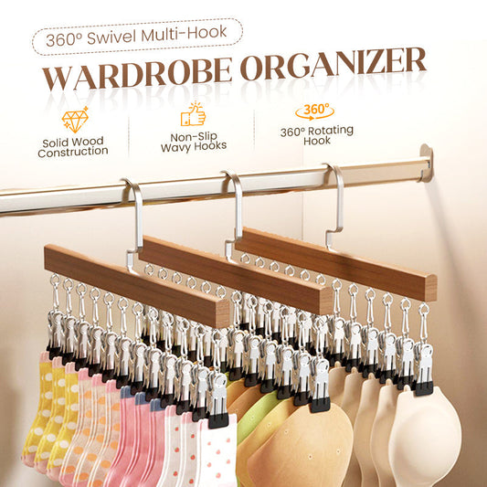 🥳2026 HOT SALE🥳💞50K+ SOLD!👵🛋️ 50% OFF! Swivel Wardrobe Hook Rack – 6 sturdy hooks, full rotation. Keep daily essentials within reach. No more digging. 🧣🕊️