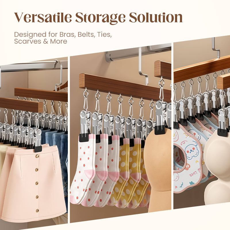 🥳2026 HOT SALE🥳💞50K+ SOLD!👵🛋️ 50% OFF! Swivel Wardrobe Hook Rack – 6 sturdy hooks, full rotation. Keep daily essentials within reach. No more digging. 🧣🕊️
