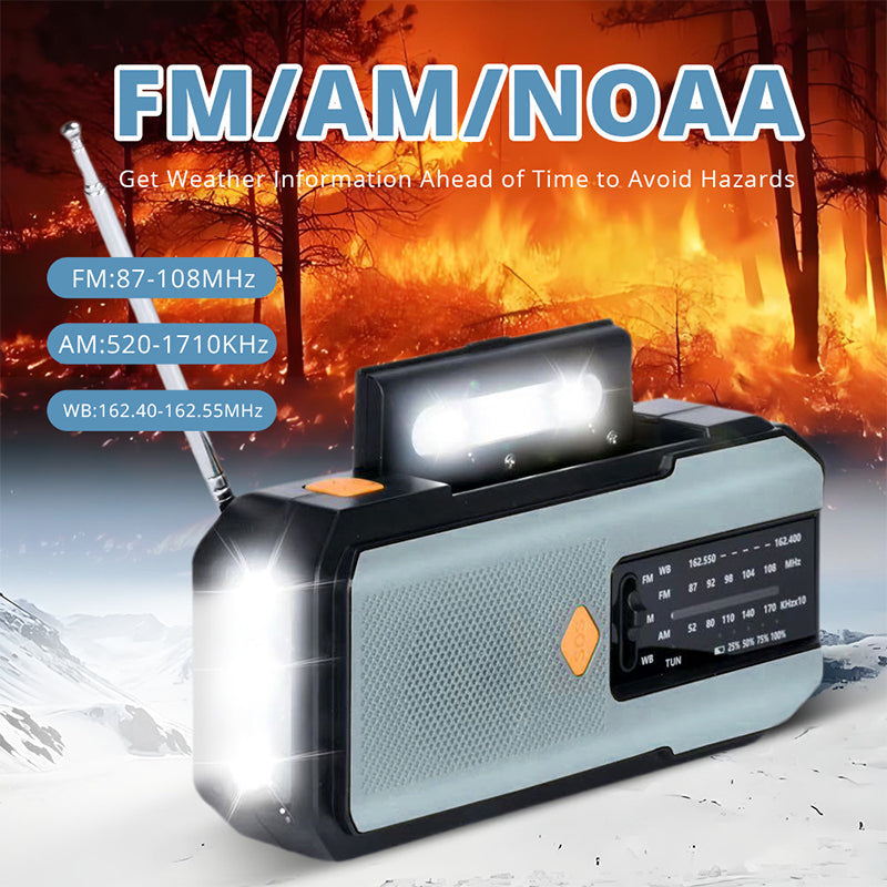 🥳2026 HOT SALE🥳💞50K+ SOLD! 📻🔋 Solar Hand-Crank Emergency Radio – 3 charging ways, 2000mAh power bank, SOS alarm & LED light. Stay connected & safe during UK storms & power cuts! 🛡️✅