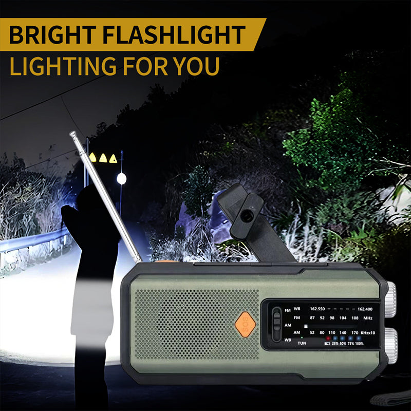 🥳2026 HOT SALE🥳💞50K+ SOLD! 📻🔋 Solar Hand-Crank Emergency Radio – 3 charging ways, 2000mAh power bank, SOS alarm & LED light. Stay connected & safe during UK storms & power cuts! 🛡️✅