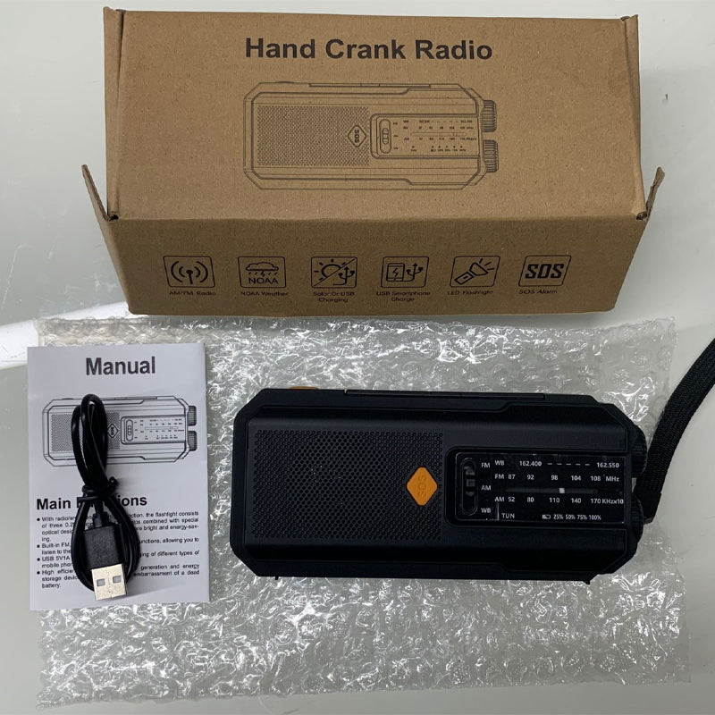 🥳2026 HOT SALE🥳💞50K+ SOLD! 📻🔋 Solar Hand-Crank Emergency Radio – 3 charging ways, 2000mAh power bank, SOS alarm & LED light. Stay connected & safe during UK storms & power cuts! 🛡️✅