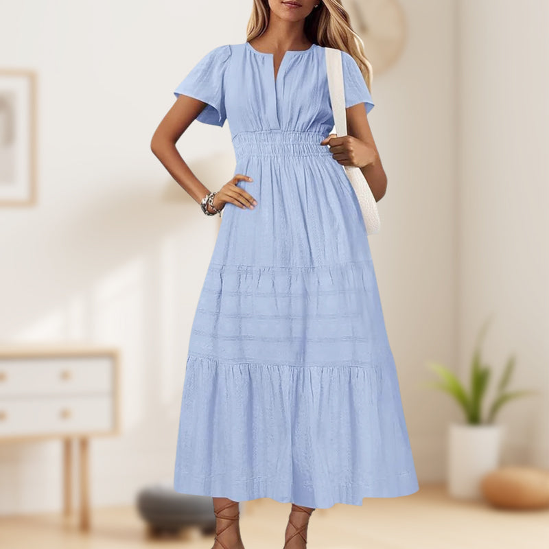 🥳2026 HOT SALE🥳💞50K+ SOLD!👵🌸 50% OFF! Boho Chic Smocked Maxi Dress – Flattering smocked waist, flowy fit. Perfect for garden parties or seaside strolls. Effortless summer elegance. 🌊✨