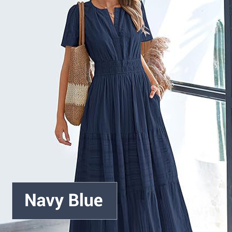 🥳2026 HOT SALE🥳💞50K+ SOLD!👵🌸 50% OFF! Boho Chic Smocked Maxi Dress – Flattering smocked waist, flowy fit. Perfect for garden parties or seaside strolls. Effortless summer elegance. 🌊✨