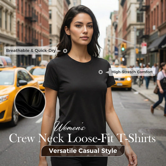 🥳2026 HOT SALE🥳💞50K+ SOLD!👚👕 50% OFF! Women's Loose-Fit T-Shirt – Classic crew neck, comfy cotton feel. Pairs with anything. Effortless style for any day. 🕊️🌿