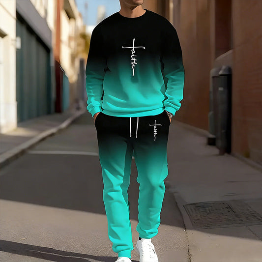 🥳2026 HOT SALE🥳💞50K+ SOLD!👴🔥 50% OFF! Gradient Crewneck Tracksuit Set – Soft, comfy & easy to wear. Stylish fade, relaxed fit. Perfect for walks or lounging. Your new favourite. 🏃☕