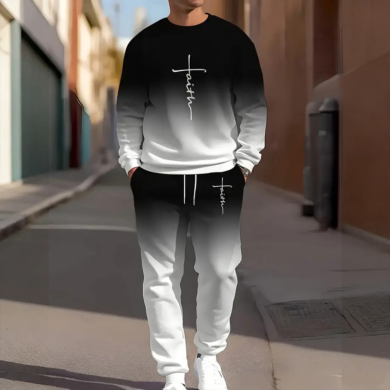 🥳2026 HOT SALE🥳💞50K+ SOLD!👴🔥 50% OFF! Gradient Crewneck Tracksuit Set – Soft, comfy & easy to wear. Stylish fade, relaxed fit. Perfect for walks or lounging. Your new favourite. 🏃☕