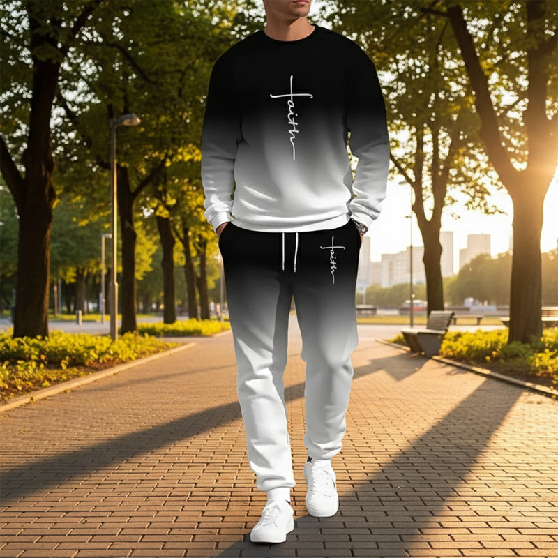 🥳2026 HOT SALE🥳💞50K+ SOLD!👴🔥 50% OFF! Gradient Crewneck Tracksuit Set – Soft, comfy & easy to wear. Stylish fade, relaxed fit. Perfect for walks or lounging. Your new favourite. 🏃☕