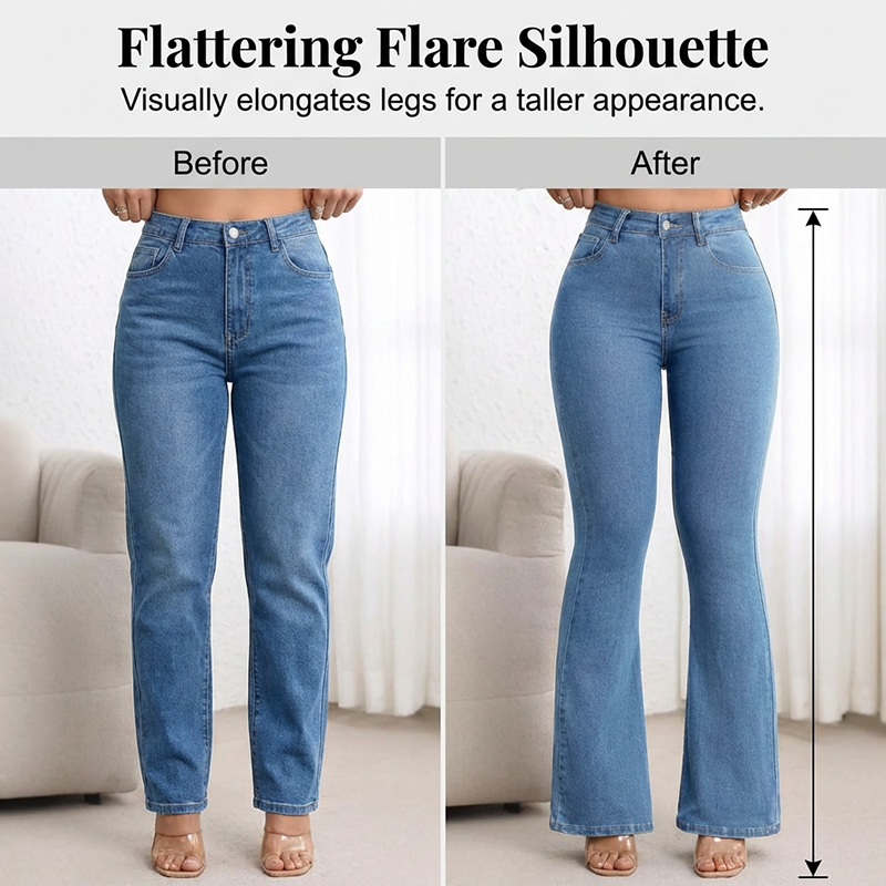 🥳2026 HOT SALE🥳💞50K+ SOLD!💥👵👖 50% OFF! High-Waist Stretch Flare Jeans – Curve control, peach lift & 4-way stretch. Flattering flare silhouette elongates legs. Comfortable & stylish for everyday. 🌸✨