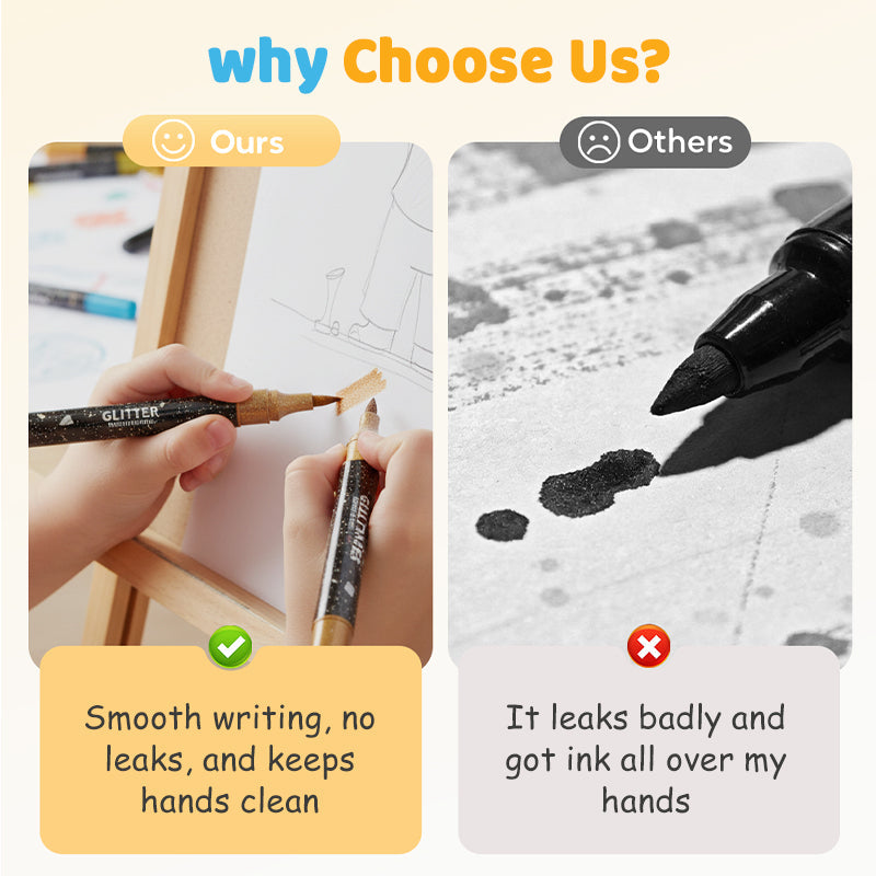 🥳2026 HOT SALE🥳💞50K+ SOLD! 🎨✨ Glitter Brush Markers – dual-tip design, shimmering ink makes cards & crafts sparkle. Safe non-toxic, no bleed through – perfect for handmade gifts the grandkids will treasure! 💌💚