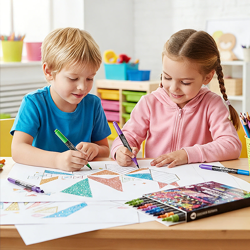 🥳2026 HOT SALE🥳💞50K+ SOLD! 🎨✨ Glitter Brush Markers – dual-tip design, shimmering ink makes cards & crafts sparkle. Safe non-toxic, no bleed through – perfect for handmade gifts the grandkids will treasure! 💌💚