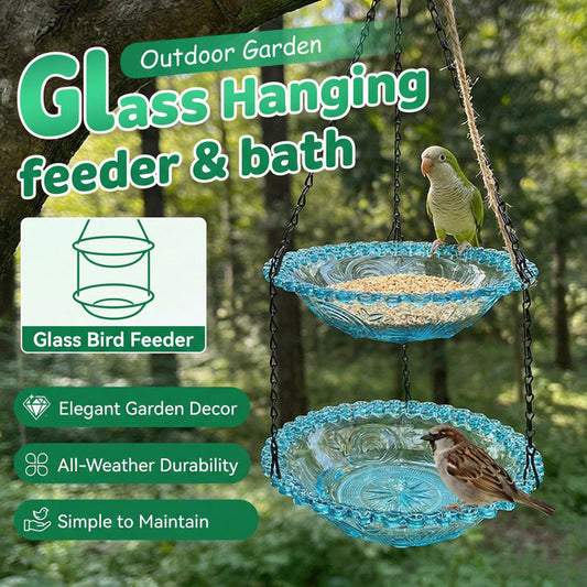 🥳2026 HOT SALE🥳💞50K+ SOLD!🐦🌧️ 50% OFF! Vintage-Style Bird Feeder with Bath – Hangs anywhere, easy to fill. Attracts robins & blue tits. Perfect for nature lovers. 🏡✨
