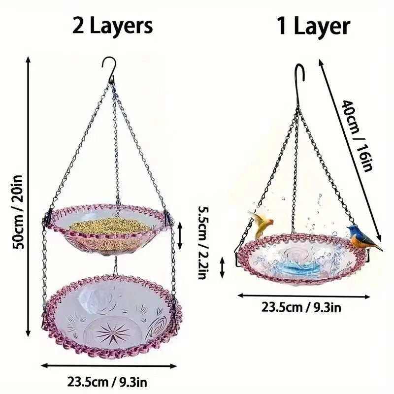 🥳2026 HOT SALE🥳💞50K+ SOLD!🐦🌧️ 50% OFF! Vintage-Style Bird Feeder with Bath – Hangs anywhere, easy to fill. Attracts robins & blue tits. Perfect for nature lovers. 🏡✨
