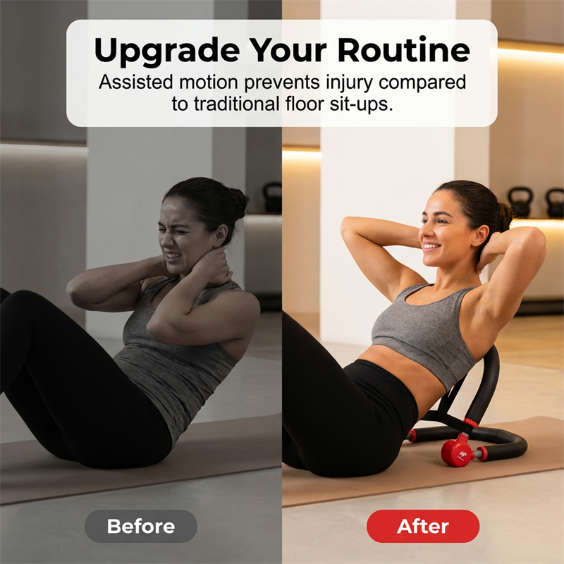 🥳2026 HOT SALE🥳💞50K+ SOLD! 💪🛡️ 50% OFF! Core & Sit‑Up Exercise Machine – Assisted rebound protects your back, thick foam padding supports neck & spine. Silent, comfy & effective – home gym made easy! 🏠✨