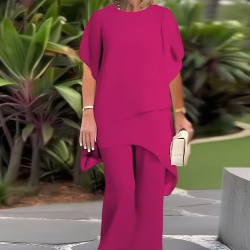 🥳2026 HOT SALE🥳💞50K+ SOLD!👵🌸 50% OFF! Irregular Top & Wide Leg Pants Set – Flattering cut, comfy fit. Unique design, effortless style. Perfect for garden parties or coffee dates. 🌿✨