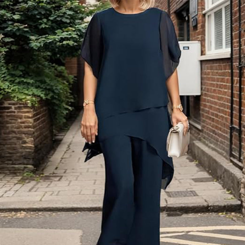 🥳2026 HOT SALE🥳💞50K+ SOLD!👵🌸 50% OFF! Irregular Top & Wide Leg Pants Set – Flattering cut, comfy fit. Unique design, effortless style. Perfect for garden parties or coffee dates. 🌿✨