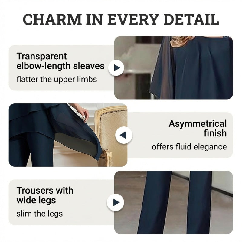 🥳2026 HOT SALE🥳💞50K+ SOLD!👵🌸 50% OFF! Irregular Top & Wide Leg Pants Set – Flattering cut, comfy fit. Unique design, effortless style. Perfect for garden parties or coffee dates. 🌿✨