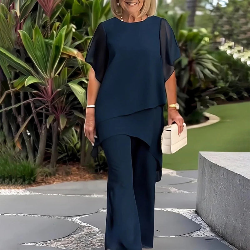 🥳2026 HOT SALE🥳💞50K+ SOLD!👵🌸 50% OFF! Irregular Top & Wide Leg Pants Set – Flattering cut, comfy fit. Unique design, effortless style. Perfect for garden parties or coffee dates. 🌿✨